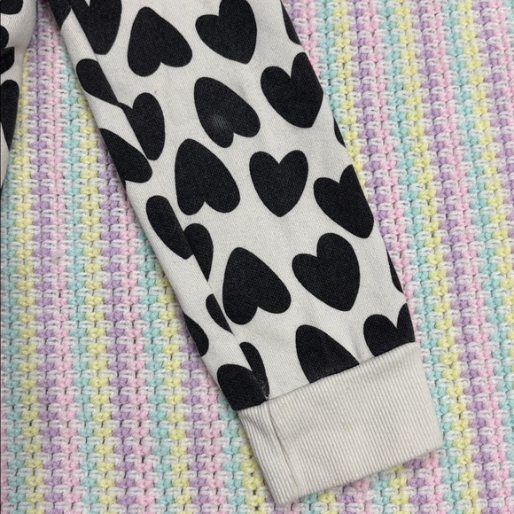 Cat & Jack White & Black Girls Heart Print Sweater Kids Pullover Size M (7/8 ) ! - Picture 7 of 8
